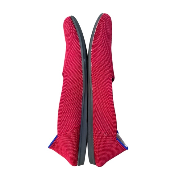 ROTHY’S The Loafer Slip On Flat Shoes Red Women’s Size 8 | Round Toe Blue Halo - Picture 7 of 11